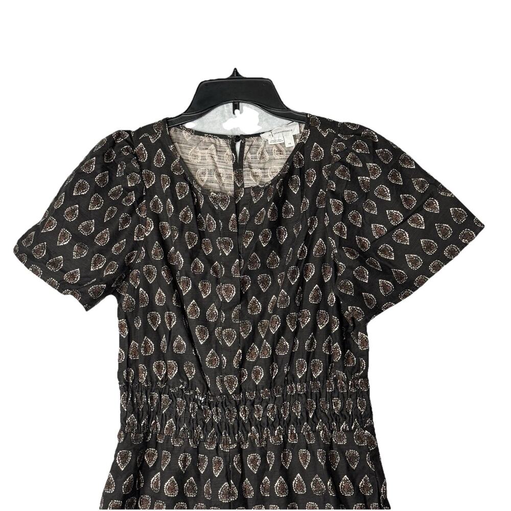 Anthropologie Women XS Black Wide leg Somerset Jumpsuit Motif Patterned BOHO - Picture 7 of 16